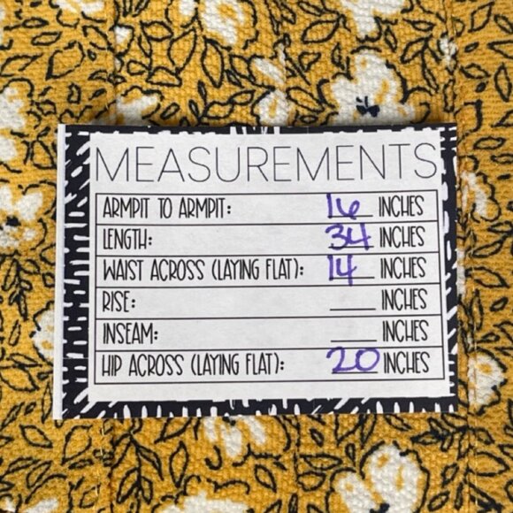 MONTEAU | Mustard Yellow Short Sleeve Floral Knee Length Dress | Size M - Picture 9 of 10